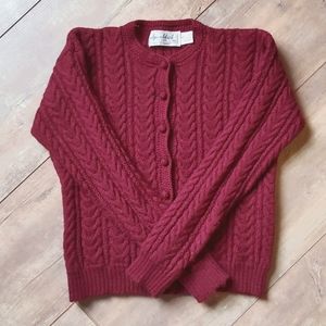 Vintage 40's Alpenblick wool sweater  burgundy wine size XS
